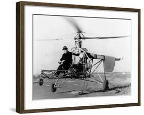 Igor Sikorsky at the Controls of the VS-300 Helicopter-null-Framed Photo