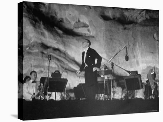 Igor Stravinsky Bowing After His Ballet Suite, "The Fairy's Kiss" at Red Rocks Amphitheater-John Florea-Stretched Canvas