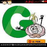 Letter G With Garlic Cartoon Illustration-Igor Zakowski-Framed Art Print