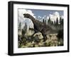 Iguanodon Dinosaur Roaring-Stocktrek Images-Framed Art Print