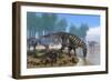 Iguanodon Dinosaurs Herd at the Shoreline - 3D Render-Stocktrek Images-Framed Art Print