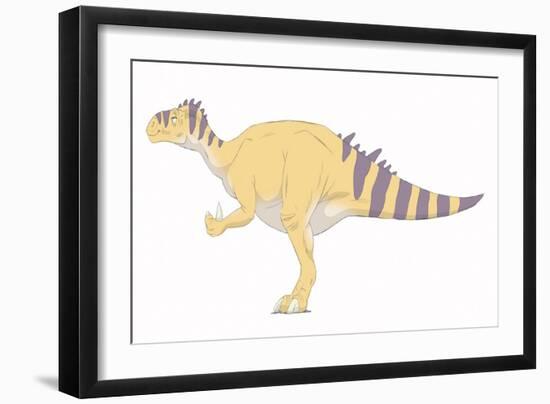 Iguanodon Pencil Drawing with Digital Color-Stocktrek Images-Framed Art Print