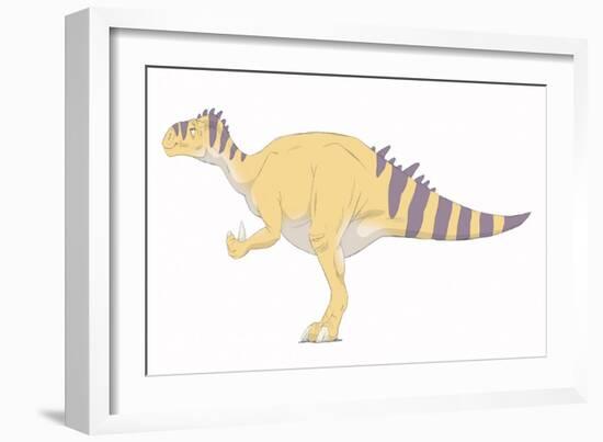 Iguanodon Pencil Drawing with Digital Color-Stocktrek Images-Framed Art Print