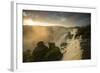 Iguazu Falls at Sunset with Salto Mbigua in the Foreground-Alex Saberi-Framed Photographic Print