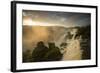 Iguazu Falls at Sunset with Salto Mbigua in the Foreground-Alex Saberi-Framed Photographic Print