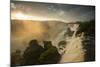 Iguazu Falls at Sunset with Salto Mbigua in the Foreground-Alex Saberi-Mounted Photographic Print