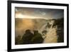 Iguazu Falls at Sunset with Salto Mbigua in the Foreground-Alex Saberi-Framed Photographic Print