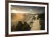 Iguazu Falls at Sunset with Salto Mbigua in the Foreground-Alex Saberi-Framed Photographic Print