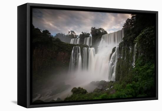 Iguazu Falls at Sunset-Alex Saberi-Framed Stretched Canvas