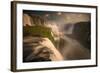 Iguazu Falls Waterfall at Sunset-Alex Saberi-Framed Photographic Print