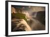 Iguazu Falls Waterfall at Sunset-Alex Saberi-Framed Photographic Print