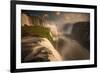 Iguazu Falls Waterfall at Sunset-Alex Saberi-Framed Photographic Print