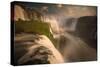 Iguazu Falls Waterfall at Sunset-Alex Saberi-Stretched Canvas