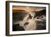 Iguazu Falls Waterfall at Sunset-Alex Saberi-Framed Photographic Print