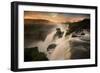 Iguazu Falls Waterfall at Sunset-Alex Saberi-Framed Photographic Print