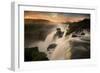 Iguazu Falls Waterfall at Sunset-Alex Saberi-Framed Photographic Print