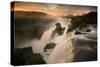 Iguazu Falls Waterfall at Sunset-Alex Saberi-Stretched Canvas