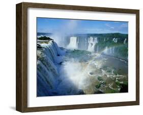 Iguazu Waterfalls and Rainbow.-Joseph Sohm-Framed Photographic Print