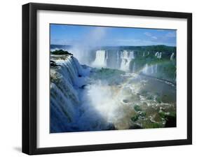 Iguazu Waterfalls and Rainbow.-Joseph Sohm-Framed Photographic Print