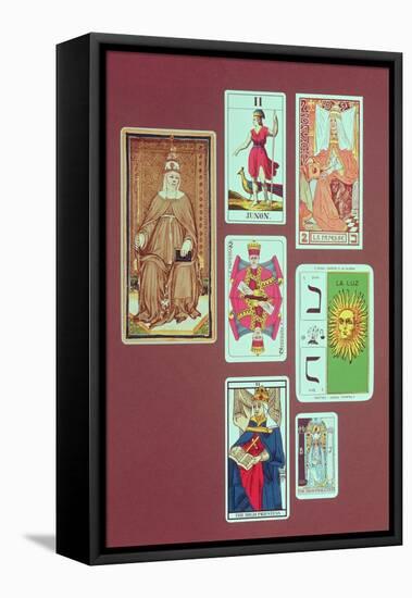 II the High Priestess, Seven Tarot Cards from Different Packs-null-Framed Stretched Canvas