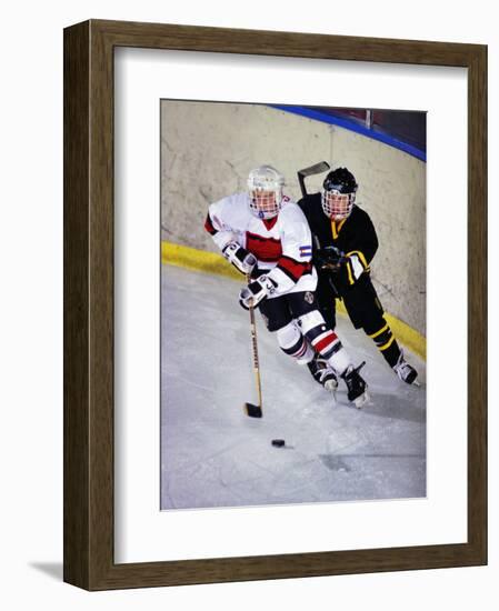 Iice Hockey Players in Action-null-Framed Photographic Print