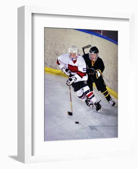 Iice Hockey Players in Action-null-Framed Photographic Print