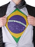 Business Man With Brazilian Flag T-Shirt-IJdema-Art Print