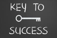 Key To Success Written On A Chalkboard-IJdema-Art Print