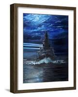 IJN Hiei and Akatsuki light up USS Atlanta, Guadalcanal 1942, 2018-Vincent Alexander Booth-Framed Giclee Print