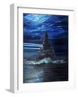 IJN Hiei and Akatsuki light up USS Atlanta, Guadalcanal 1942, 2018-Vincent Alexander Booth-Framed Giclee Print