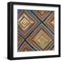 Ikat and Pattern with Gold-Patricia Pinto-Framed Art Print