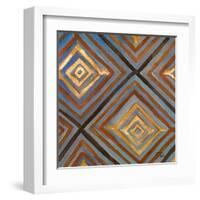 Ikat and Pattern with Gold-Patricia Pinto-Framed Art Print