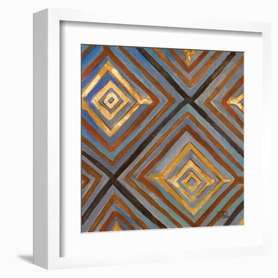 Ikat and Pattern with Gold-Patricia Pinto-Framed Art Print