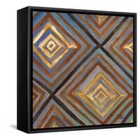 Ikat and Pattern with Gold-Patricia Pinto-Framed Stretched Canvas