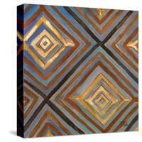 Ikat and Pattern with Gold-Patricia Pinto-Stretched Canvas