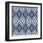 Ikat Blues-Ann Bailey-Framed Art Print