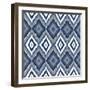 Ikat Blues-Ann Bailey-Framed Art Print