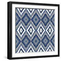 Ikat Blues-Ann Bailey-Framed Art Print