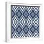 Ikat Blues-Ann Bailey-Framed Art Print