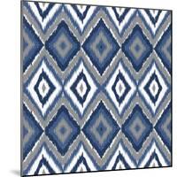 Ikat Blues-Ann Bailey-Mounted Art Print