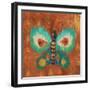 Ikat Flutter Square II-Patricia Pinto-Framed Art Print