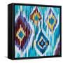 Ikat Jewel III-Farida Zaman-Framed Stretched Canvas