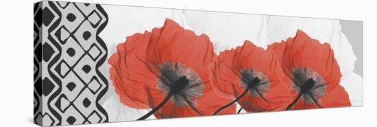 Ikat Poppies-Albert Koetsier-Stretched Canvas