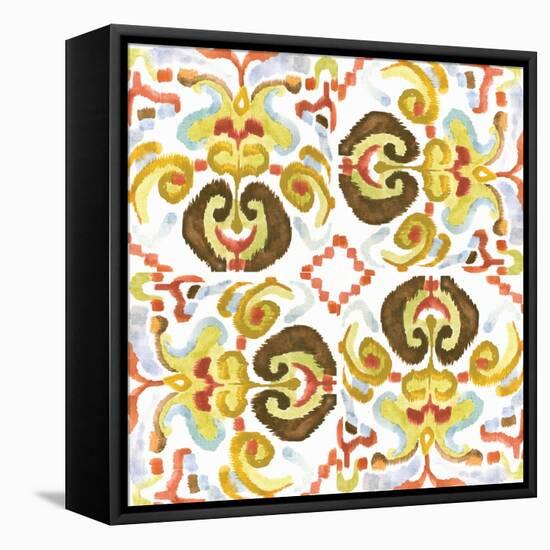 Ikat Tile II-Margaret Ferry-Framed Stretched Canvas