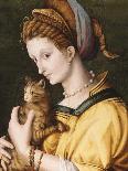 Lady with a Cat, C.1525-30-Francesco Ubertini, Il Bacchiacca-Framed Giclee Print