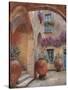 Il Cortile dell'arco-Guido Borelli-Stretched Canvas