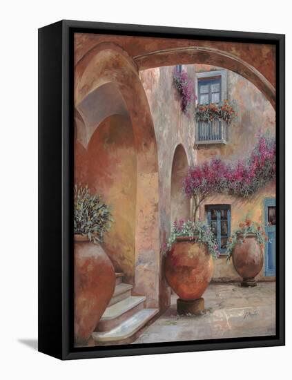 Il Cortile dell'arco-Guido Borelli-Framed Stretched Canvas