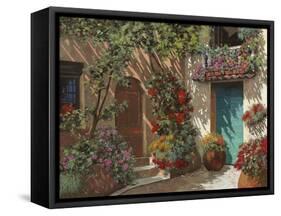 Il Cortile e i Fiori-Guido Borelli-Framed Stretched Canvas