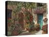 Il Cortile e i Fiori-Guido Borelli-Stretched Canvas