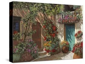 Il Cortile e i Fiori-Guido Borelli-Stretched Canvas